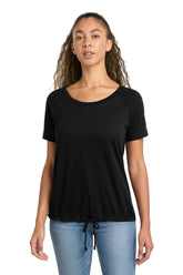 New Era ® Women's Tri-Blend Performance Cinch Tee - Black Solid - XS